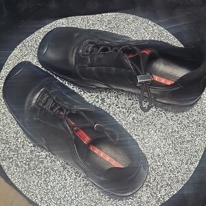 Prada Men's Black Leather Sneakers 7.5